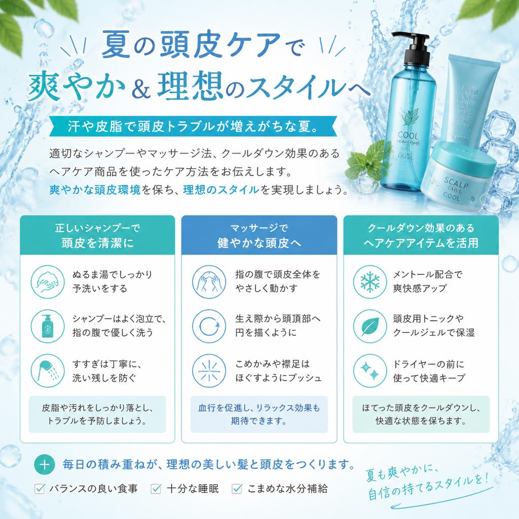 汗かく夏の頭皮ケア方法
