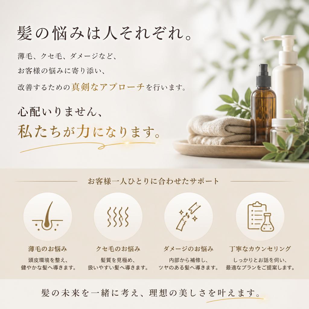 髪の悩みを解決するプロのサポート