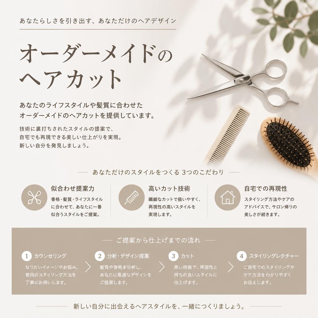 完全オーダーメイドのヘアカット